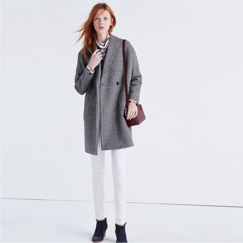 Plaid cocoon coat
